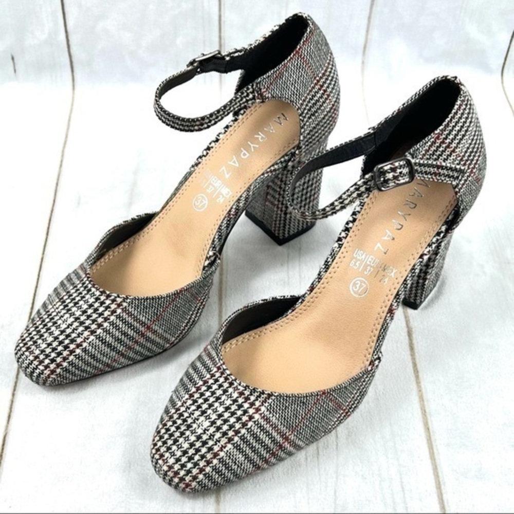 Marypaz plaid block heels size 6.5